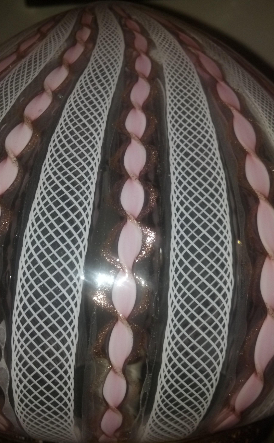 Murano Latticino and Ribbon Glass Lamp_4