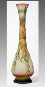エミールガレ　アシッド・エッチング　カメオガラス　花瓶