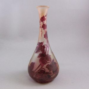 ルグラ　アシッドカット　エナメル　フランス製カメオガラス花瓶